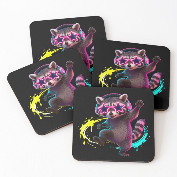 Item preview, Neon Rave Raccoon – Crazy Party Animal Festival Design 2 designed and sold by RH Design Lab.