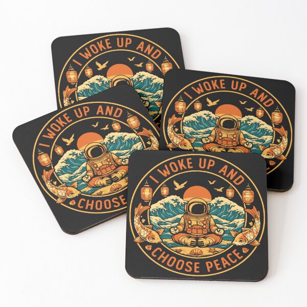 Item preview, I Woke Up And Choose Peace – Zen Astronaut Meditating Japanese Wave Art designed and sold by Teeseas Wave.