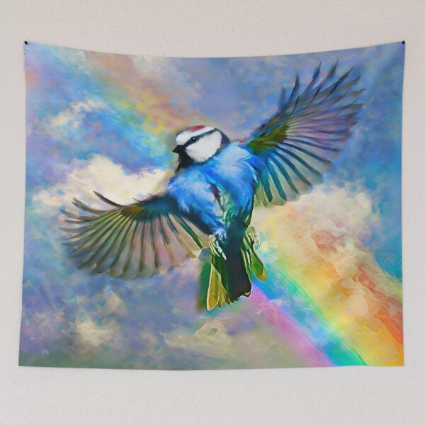 Item preview, Blue bird in an impressionist style  designed and sold by clarazen.