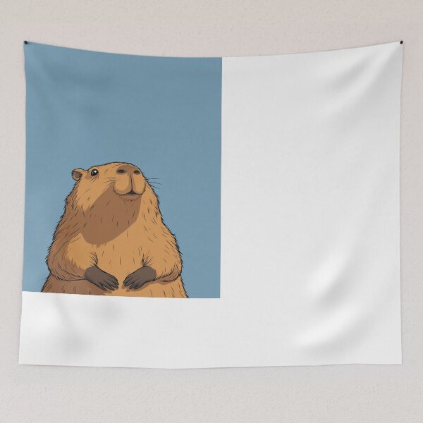 Item preview, Cute Capybara Looking Up Animal Illustration designed and sold by NicolasGlowArt.