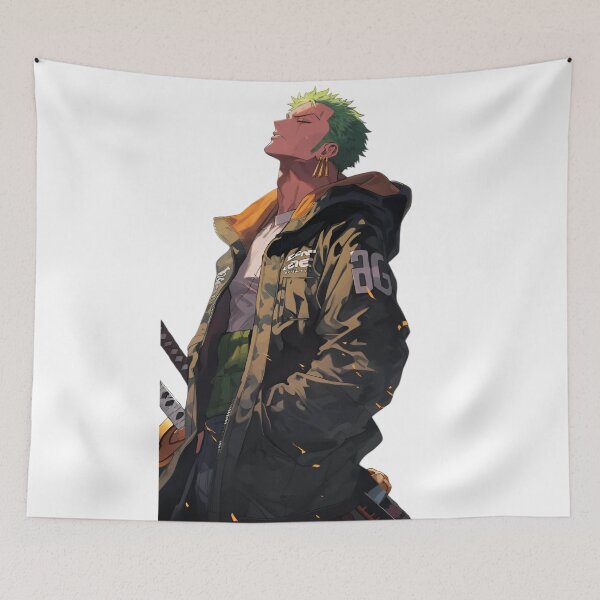 Item preview, Green Haired Anime Swordsman – Three Sword Style Warrior Aesthetic Illustration designed and sold by Dyan4.