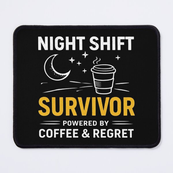 Item preview, Night Shift Survivor Shirt – Powered by Coffee & Regret – Funny Night Worker Design designed and sold by Tropivaro.