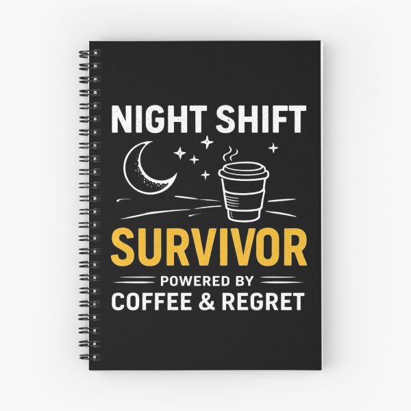 Item preview, Night Shift Survivor Shirt – Powered by Coffee & Regret – Funny Night Worker Design designed and sold by Tropivaro.