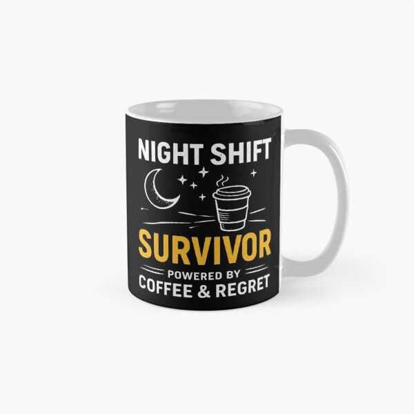 Item preview, Night Shift Survivor Shirt – Powered by Coffee & Regret – Funny Night Worker Design designed and sold by Tropivaro.