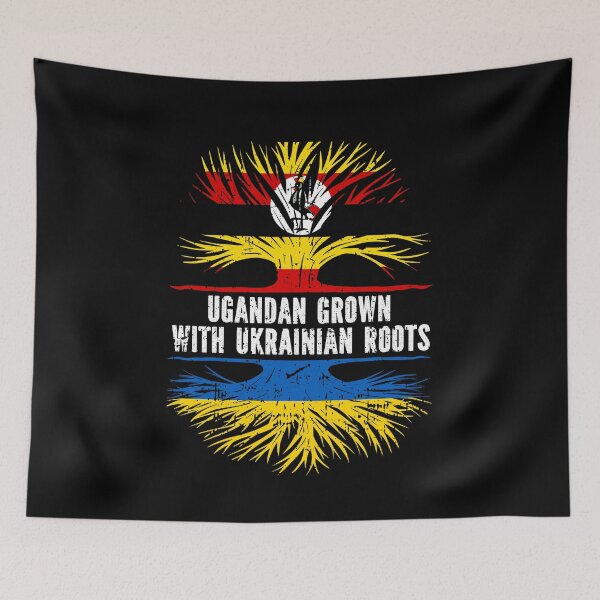Item preview, Ugandan Grown with Ukrainian Roots Flag designed and sold by CosmoKitsch.