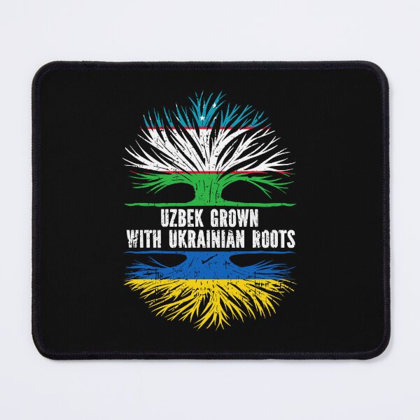 Item preview, Uzbek Grown with Ukrainian Roots Flag designed and sold by CosmoKitsch.