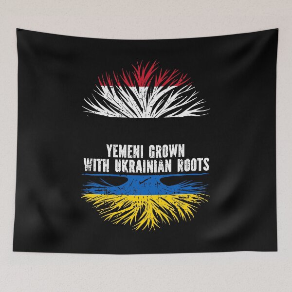 Item preview, Yemeni Grown with Ukrainian Roots Flag designed and sold by CosmoKitsch.