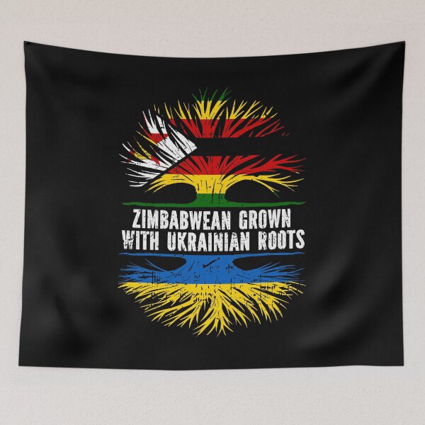 Item preview, Zimbabwean Grown with Ukrainian Roots Flag designed and sold by CosmoKitsch.