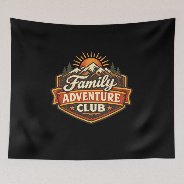 Item preview, Family Adventure Club - Retro Travel Badge designed and sold by MKreative Studio.