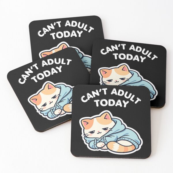 Item preview, Can’t Adult Today Overthinking Cat – Too Many Thoughts, Anxious Mind, Relatable Quiet Humor designed and sold by Ladys-Gents.