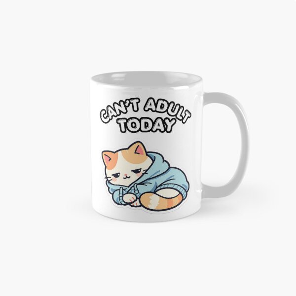 Item preview, Can’t Adult Today Overthinking Cat – Too Many Thoughts, Anxious Mind, Relatable Quiet Humor designed and sold by Ladys-Gents.