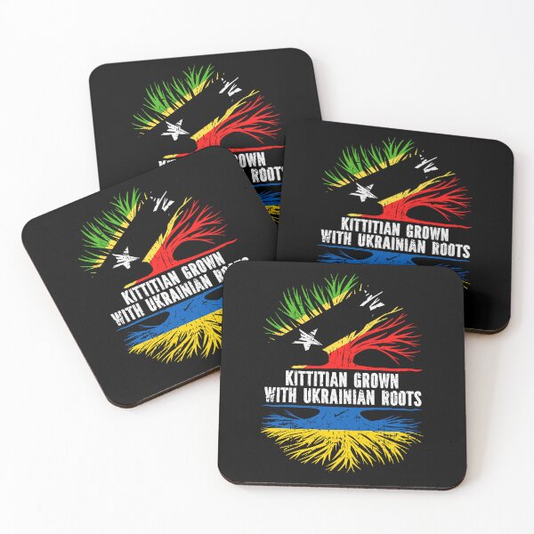 Item preview, Kittitian Grown with Ukrainian Roots Flag designed and sold by CosmoKitsch.