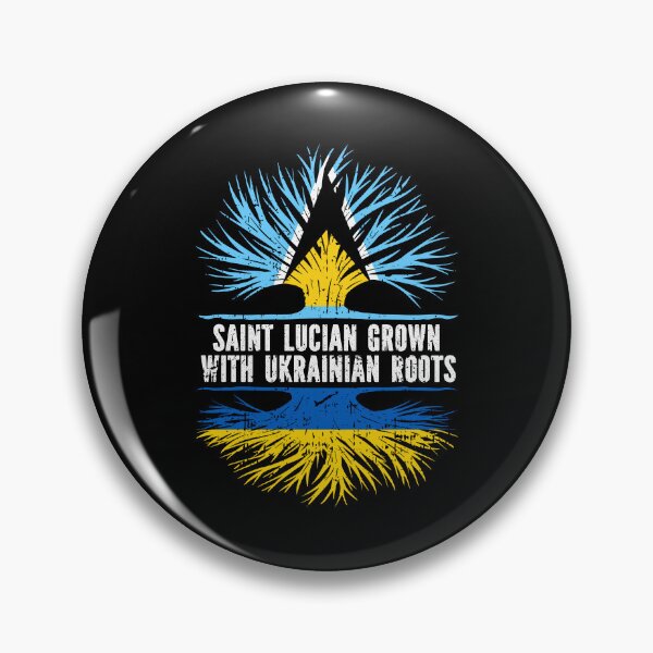 Item preview, Saint Lucian Grown with Ukrainian Roots Flag designed and sold by CosmoKitsch.