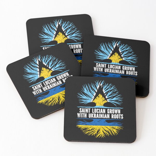 Item preview, Saint Lucian Grown with Ukrainian Roots Flag designed and sold by CosmoKitsch.