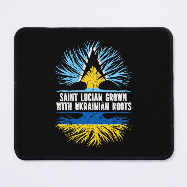 Item preview, Saint Lucian Grown with Ukrainian Roots Flag designed and sold by CosmoKitsch.