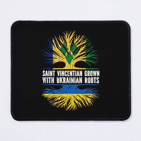 Item preview, Saint Vincentian Grown with Ukrainian Roots Flag designed and sold by CosmoKitsch.
