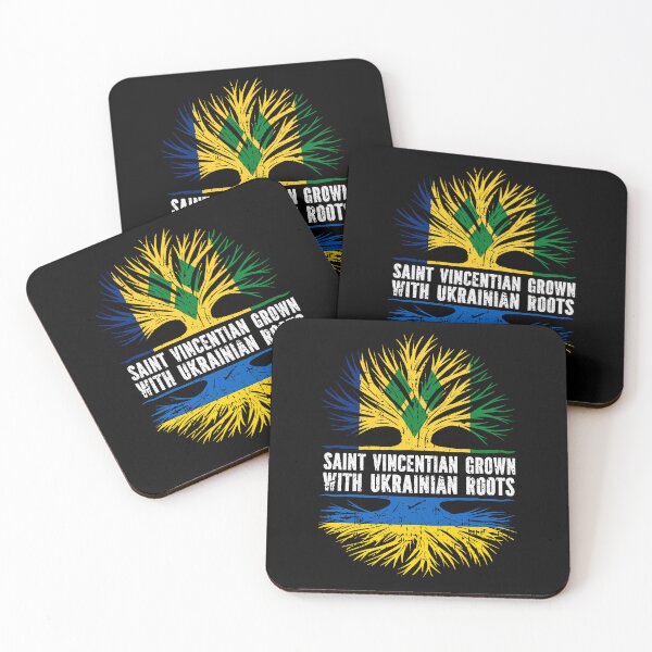 Item preview, Saint Vincentian Grown with Ukrainian Roots Flag designed and sold by CosmoKitsch.
