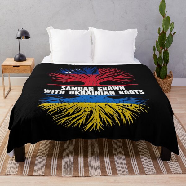 Item preview, Samoan Grown with Ukrainian Roots Flag designed and sold by CosmoKitsch.