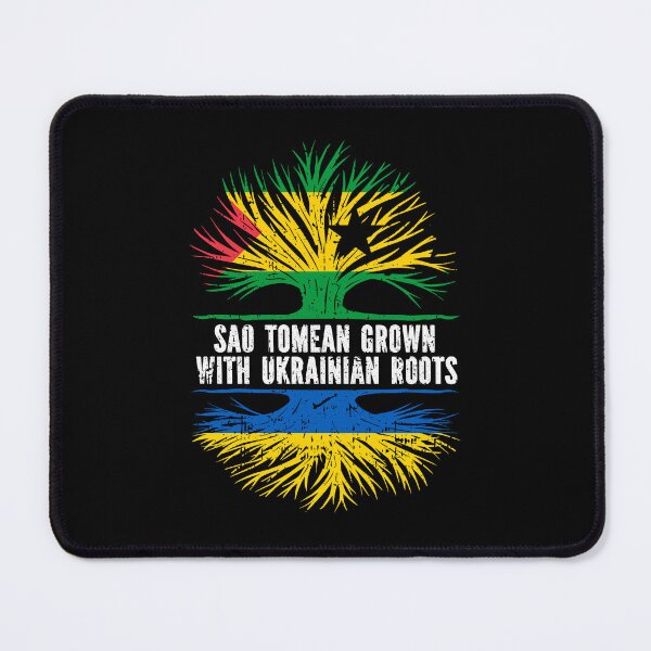 Item preview, Sao Tomean Grown with Ukrainian Roots Flag designed and sold by CosmoKitsch.