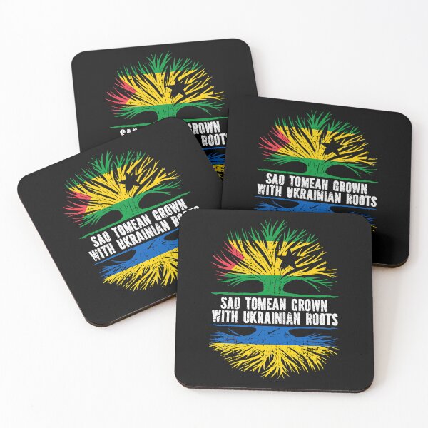 Item preview, Sao Tomean Grown with Ukrainian Roots Flag designed and sold by CosmoKitsch.
