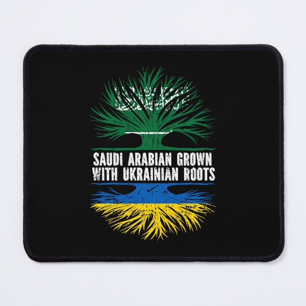 Item preview, Saudi Arabian Grown with Ukrainian Roots Flag designed and sold by CosmoKitsch.