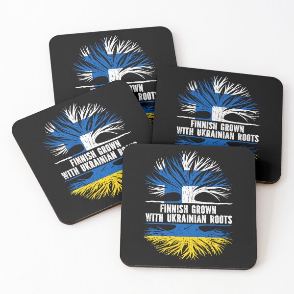 Item preview, Finnish Grown with Ukrainian Roots Flag designed and sold by CosmoKitsch.