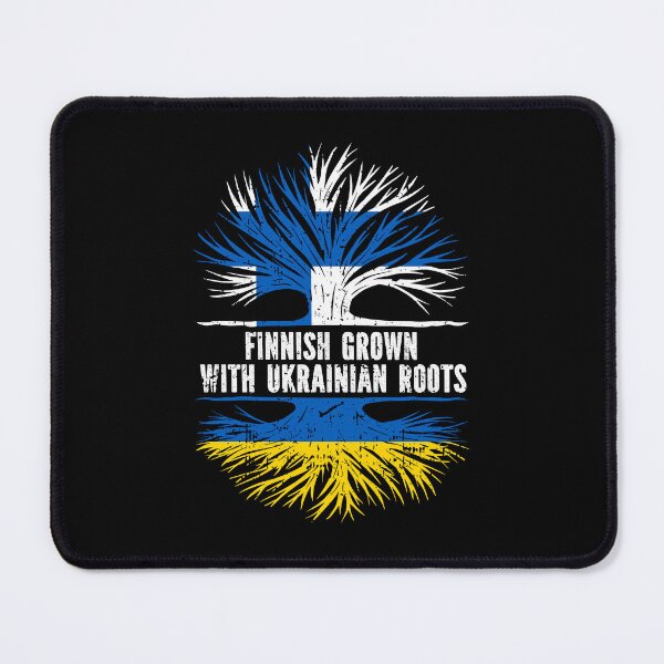 Item preview, Finnish Grown with Ukrainian Roots Flag designed and sold by CosmoKitsch.