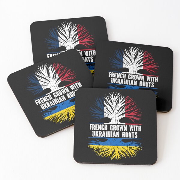 Item preview, French Grown with Ukrainian Roots FR Flag designed and sold by CosmoKitsch.