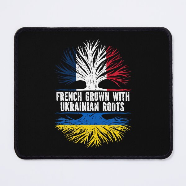 Item preview, French Grown with Ukrainian Roots FR Flag designed and sold by CosmoKitsch.