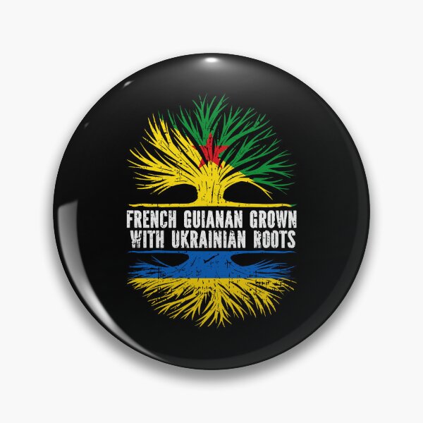 Item preview, French Guianan Grown with Ukrainian Roots Flag designed and sold by CosmoKitsch.