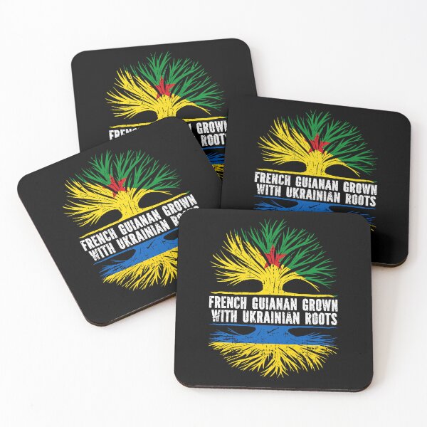 Item preview, French Guianan Grown with Ukrainian Roots Flag designed and sold by CosmoKitsch.