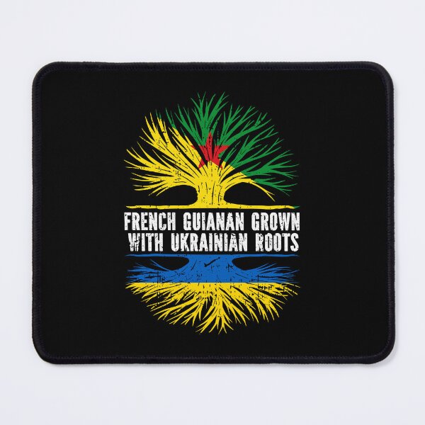 Item preview, French Guianan Grown with Ukrainian Roots Flag designed and sold by CosmoKitsch.