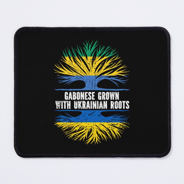 Item preview, Gabonese Grown with Ukrainian Roots Flag designed and sold by CosmoKitsch.