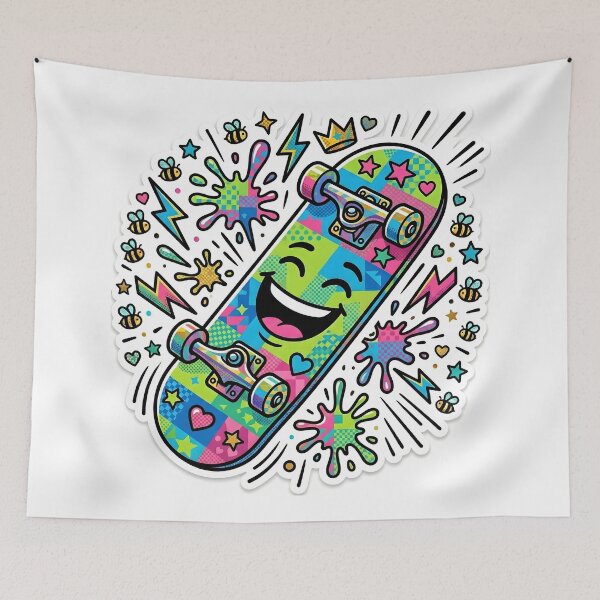 Item preview, Skateboard Pop Art Bold Colorful Skate Culture Sticker designed and sold by Poppy Volt.