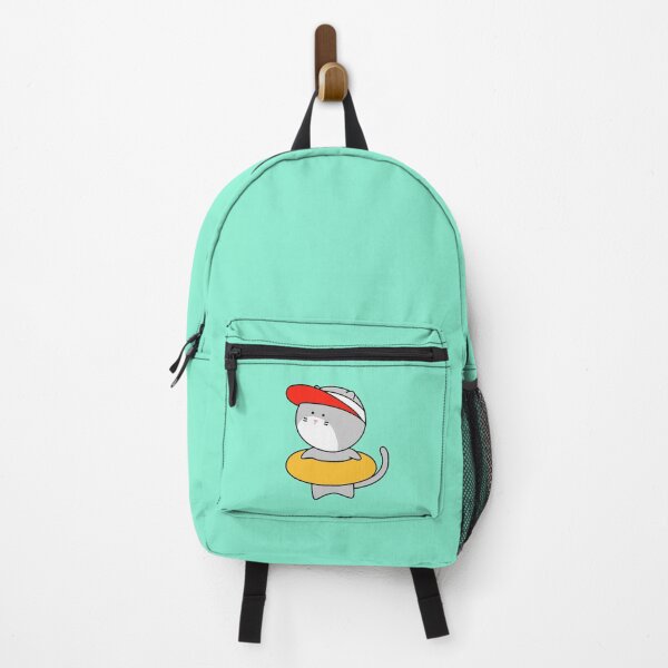 Item preview, Cute Grey Cat with Summer Tube and Sun Cap designed and sold by ubborn.