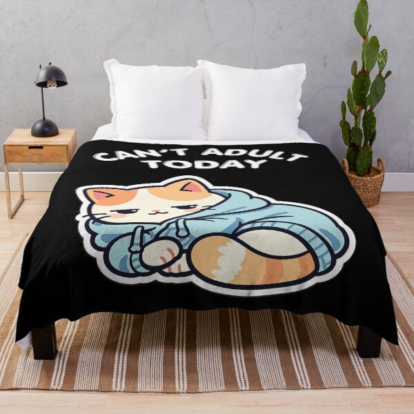 Item preview, Can’t Adult Today Social Anxiety Cat – Avoiding People Mood, Low Social Battery, Introvert Vibe designed and sold by Ladys-Gents.