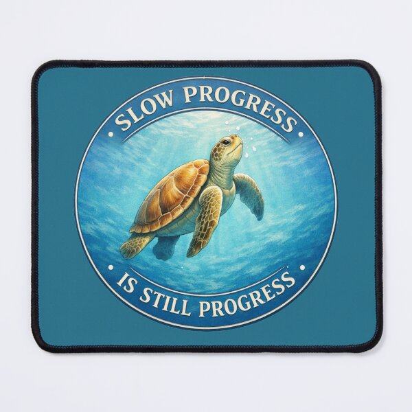 Item preview, Slow Progress Is Still Progress Sea Turtle Ocean Badge designed and sold by ChirpInc.