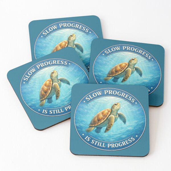 Item preview, Slow Progress Is Still Progress Sea Turtle Ocean Badge designed and sold by ChirpInc.