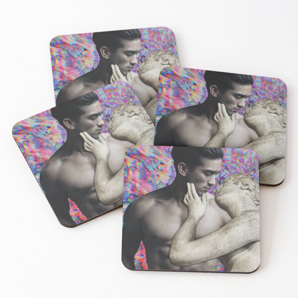 Item preview, Marble Statue In Love Surreal Digital Collage Print designed and sold by Julia Sol.