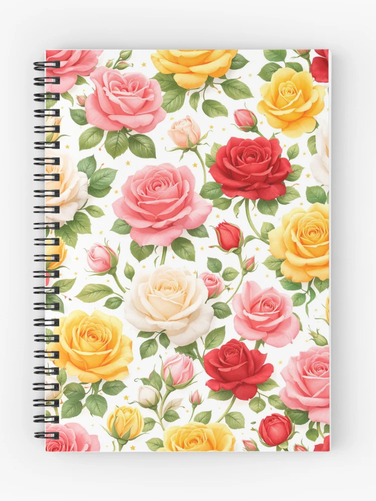 Thumbnail 1 of 3, Journal, Colorful Roses Pattern designed and sold by AureliasDesignStudio.