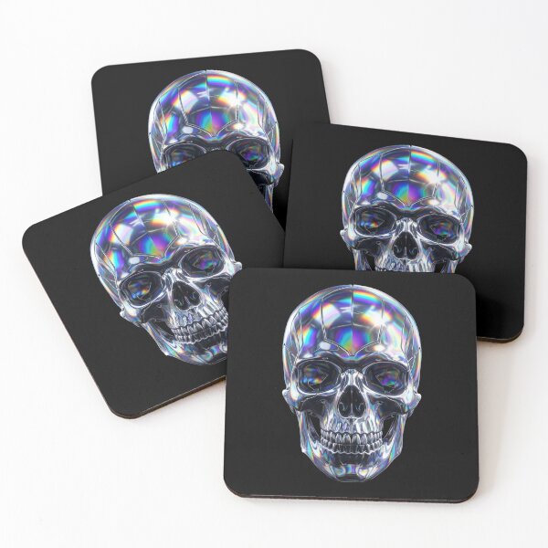 Item preview, Holographic Skull Chrome designed and sold by Stickersdevelop.