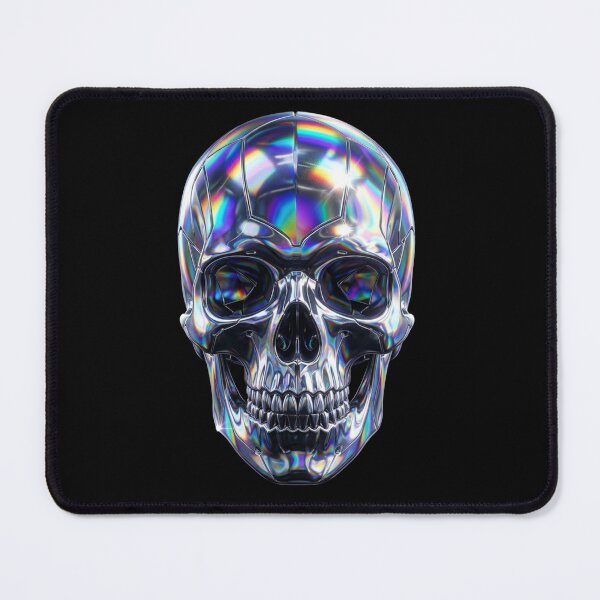 Item preview, Holographic Skull Chrome designed and sold by Stickersdevelop.