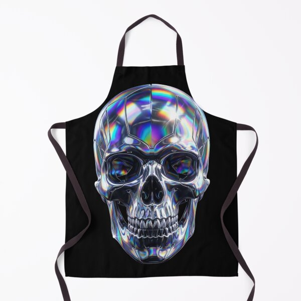 Item preview, Holographic Skull Chrome designed and sold by Stickersdevelop.