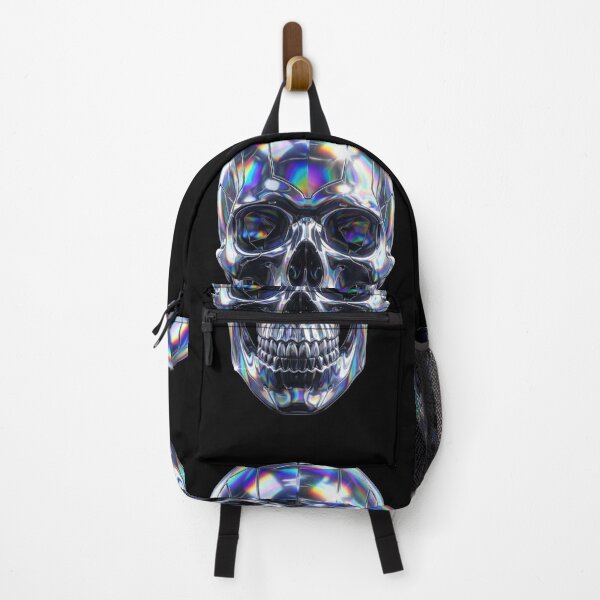 Item preview, Holographic Skull Chrome designed and sold by Stickersdevelop.