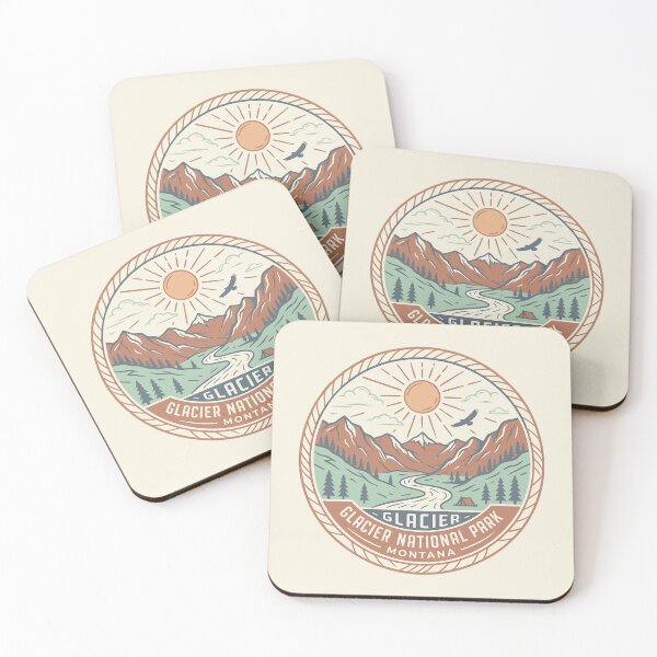 Item preview, Glacier National Park Montana Vintage Retro Badge Design designed and sold by DeeLulu.