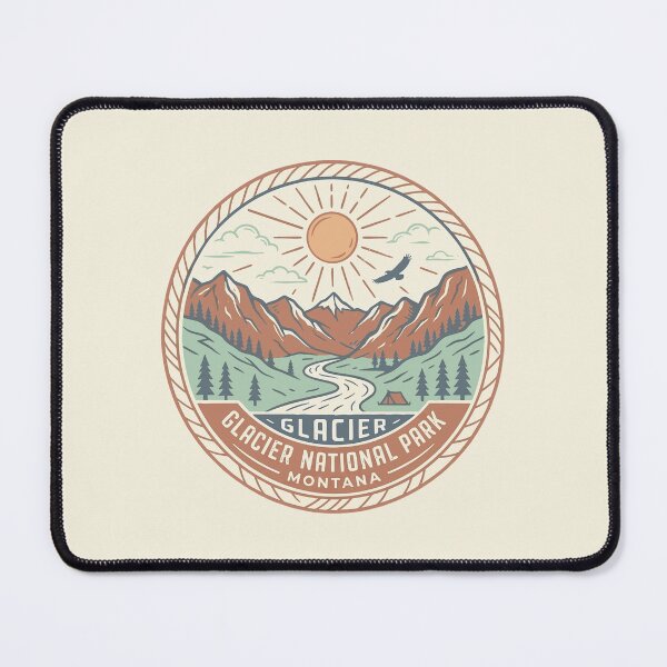 Item preview, Glacier National Park Montana Vintage Retro Badge Design designed and sold by DeeLulu.