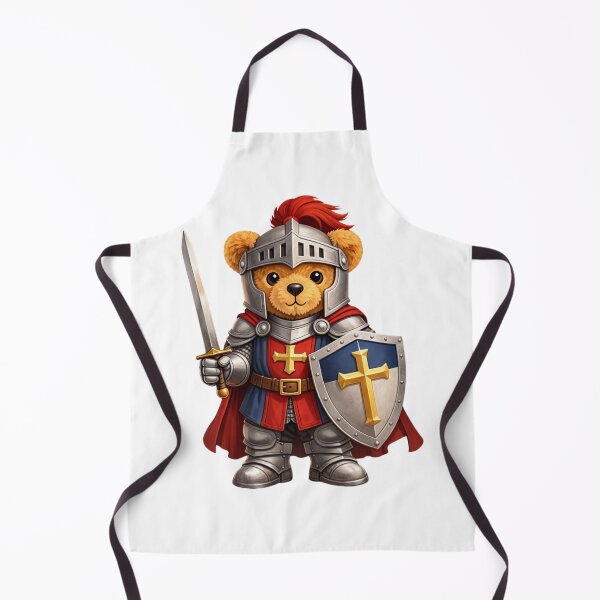 Item preview, Cute Dapper Knight Teddy Bear with Sword and Shield Medieval Illustration designed and sold by CuteBear87.