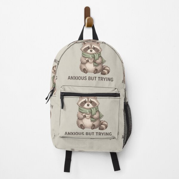 Item preview, Anxious But Trying Raccoon Shirt – Cute Cozy Pastel Anxiety Meme designed and sold by ZyxDes.