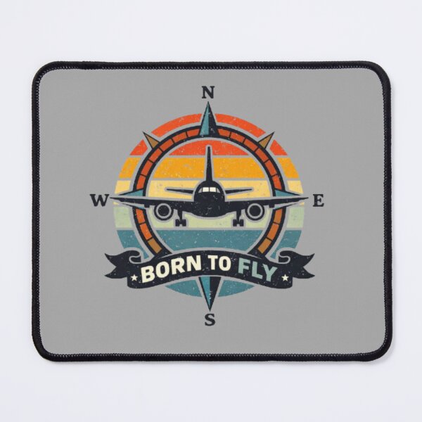 Aperçu de l'œuvre Born To Fly Compass Airplane Vintage Aviation Design créée et vendue par Elgrande2027.