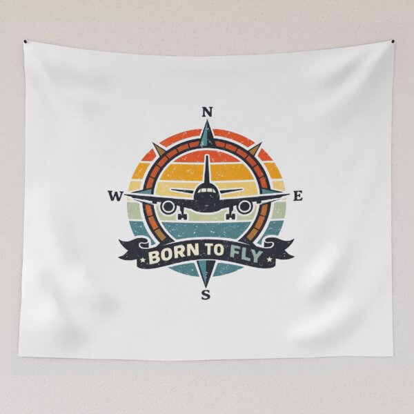 Item preview, Born To Fly Compass Airplane Vintage Aviation Design designed and sold by Elgrande2027.